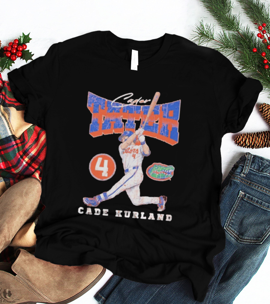 Cader Tater Florida Gators Cade Kurland Number 4 Baseball T-Shirt