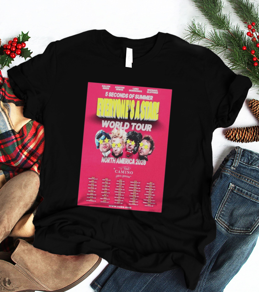 5 Seconds Of Summer Everyone's A Star World Tour North America 2026 Haiden Henderson T-Shirt