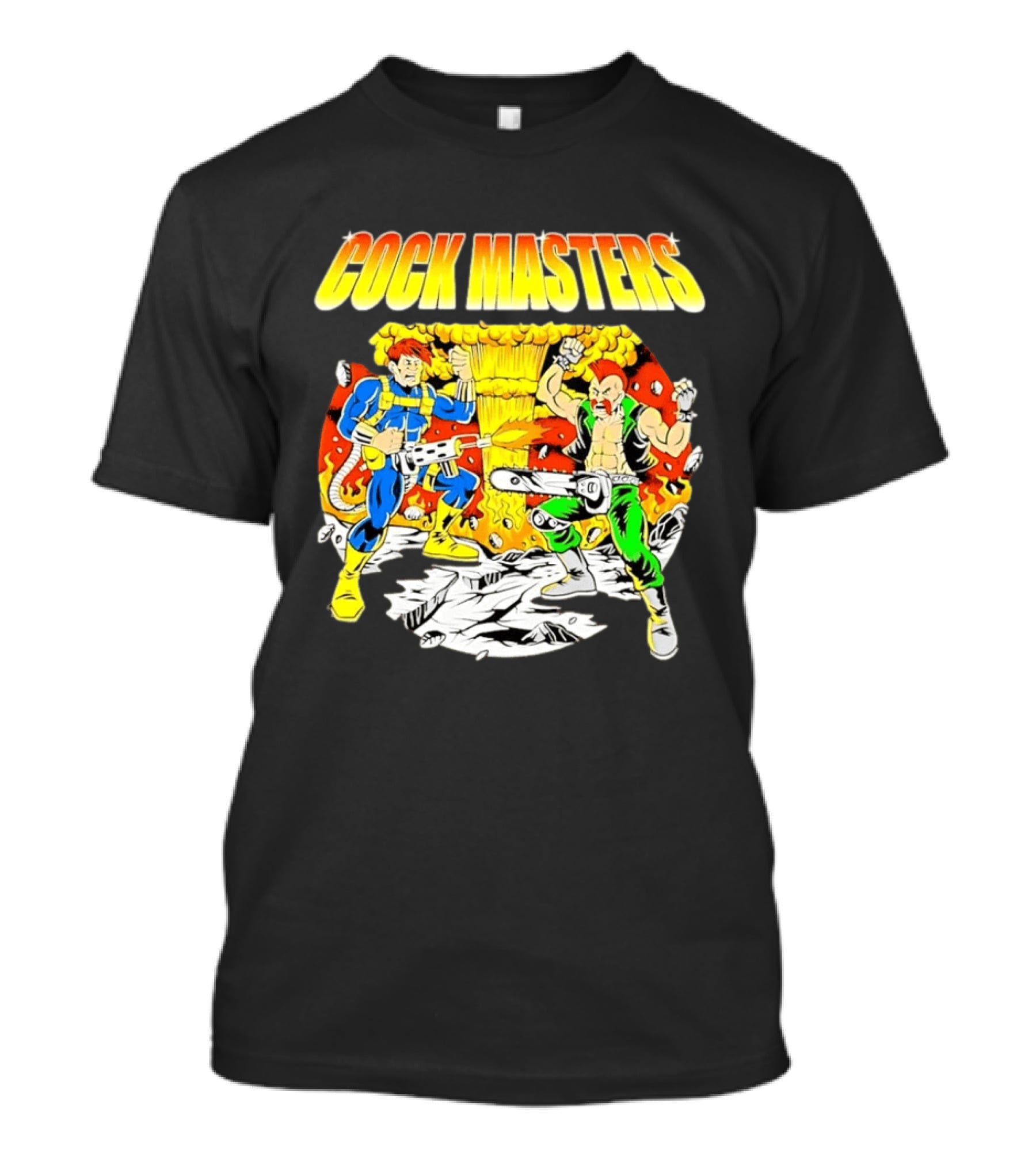 Cock Masters Cartoon Characters With Classic Action Pose T-Shirt