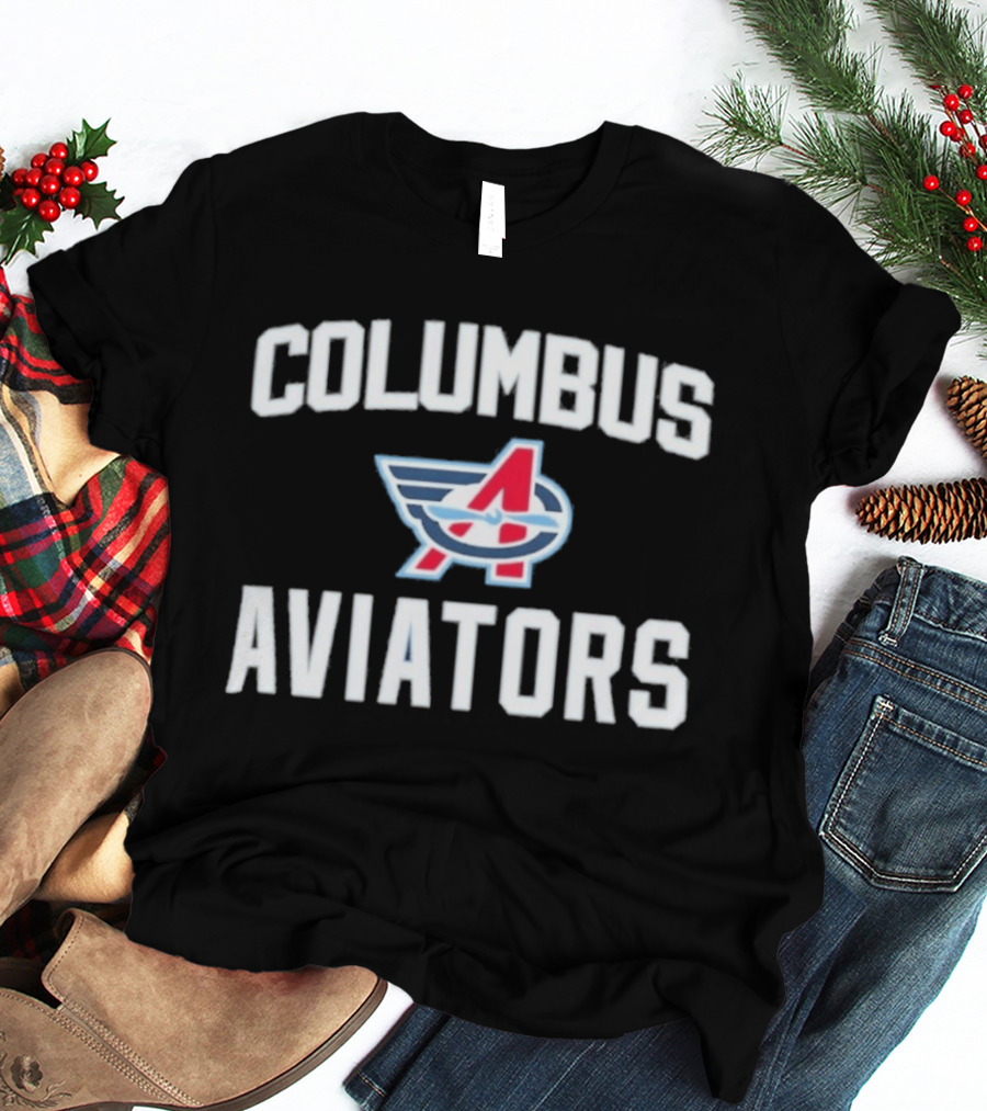 Columbus Aviators UFL Block Letter Iconic Winged T-Shirt