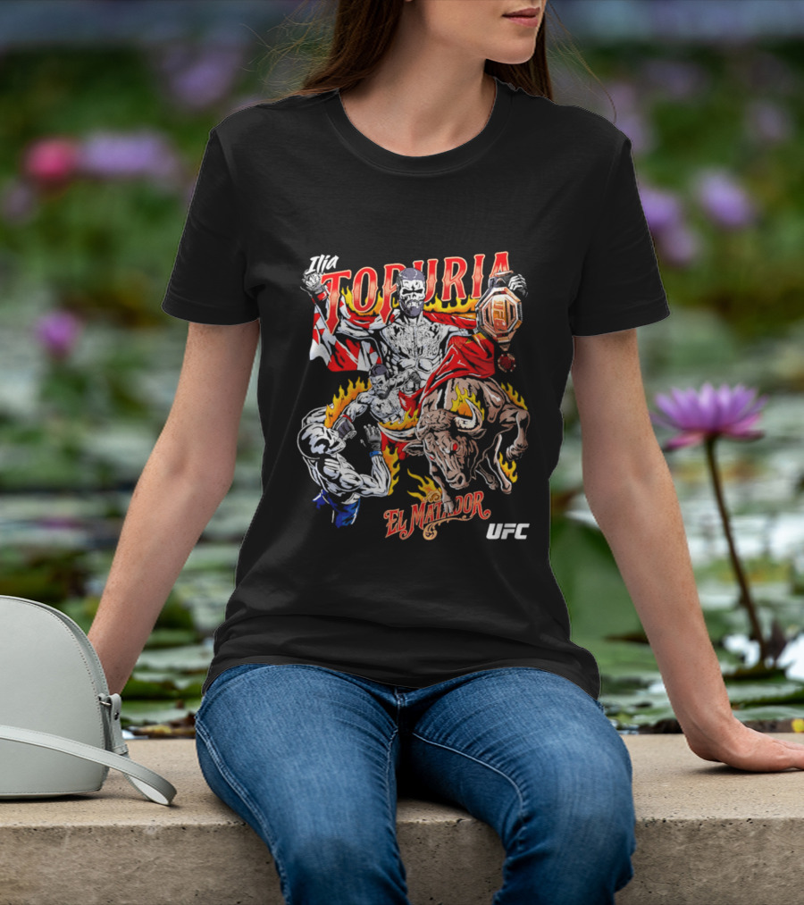 Ilia Topuria UFC El Matador Bullfighter Hand Drawn T-Shirt