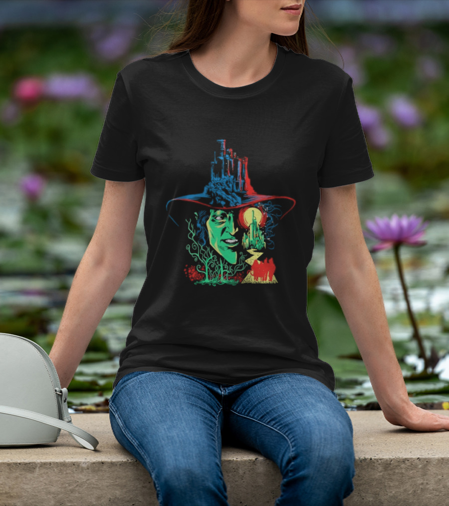 Pieces Of Oz Emerald City Wizard Face And Hat In Artistic T-Shirt