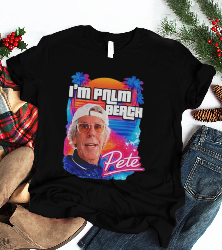 I'm Palm Beach Pete Retro Sunset Tropical Vibes Ocean Blue T-Shirt