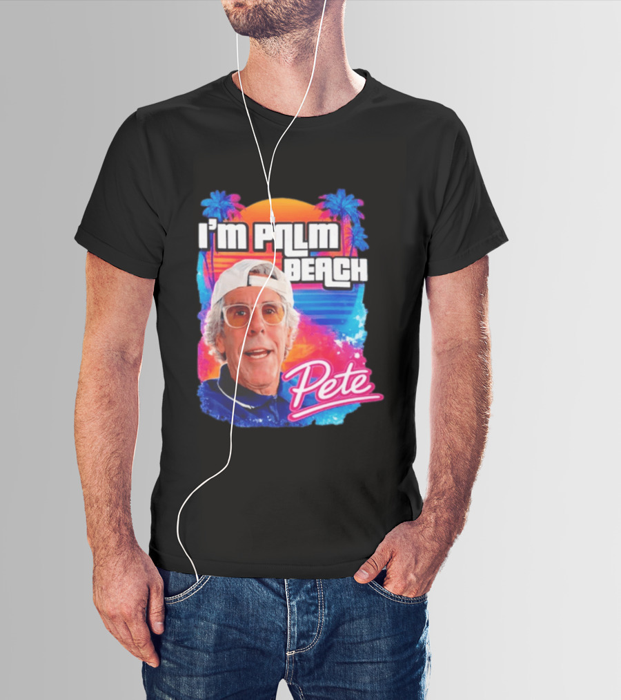 I'm Palm Beach Pete Retro Sunset Tropical Vibes Ocean Blue T-Shirt
