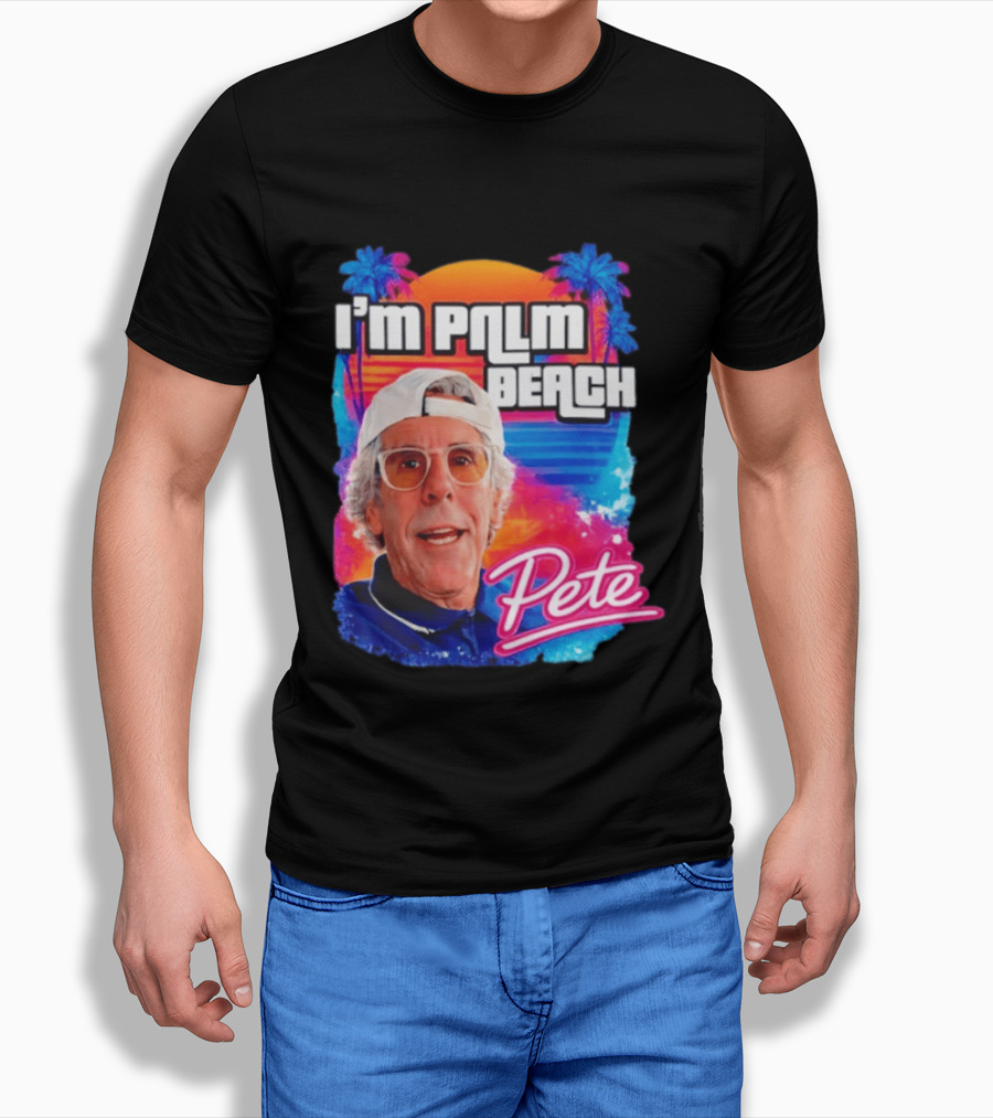 I'm Palm Beach Pete Retro Sunset Tropical Vibes Ocean Blue T-Shirt