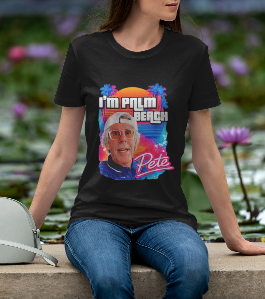 I'm Palm Beach Pete Retro Sunset Tropical Vibes Ocean Blue T-Shirt