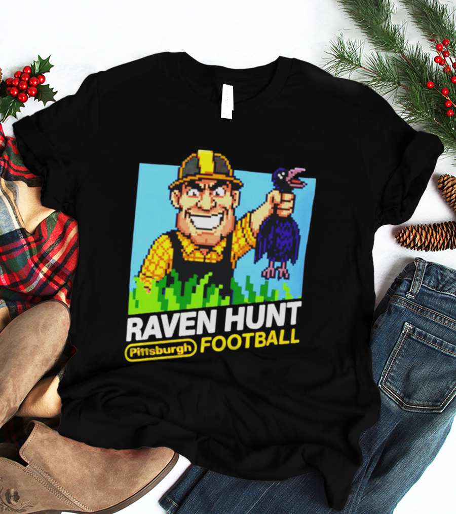 Raven Hunt Pittsburgh Football 8bit Game T-Shirt