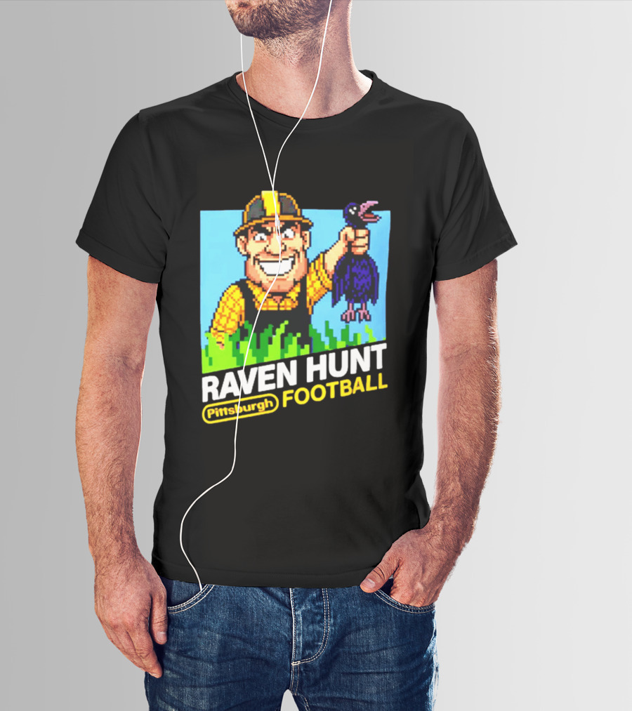 Raven Hunt Pittsburgh Football 8bit Game T-Shirt