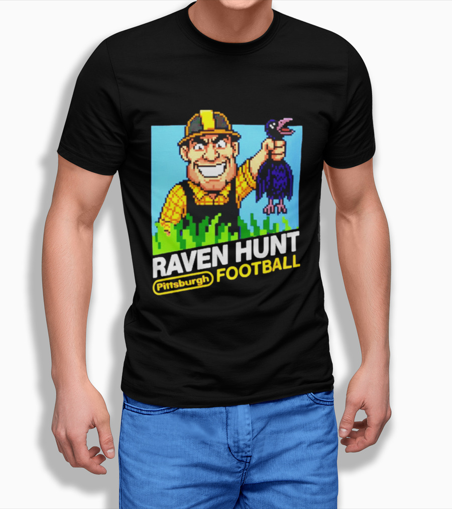 Raven Hunt Pittsburgh Football 8bit Game T-Shirt