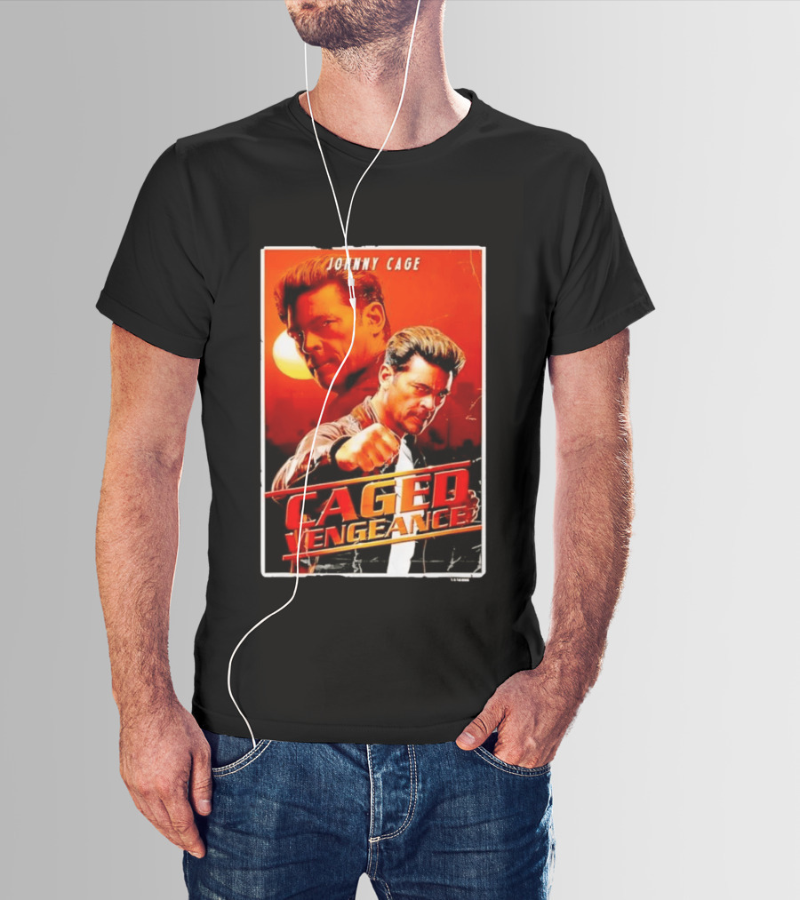 Johnny Cage Caged Vengeance Retro Action Movie T-Shirt