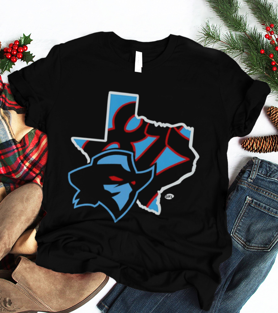 San Antonio Brahmas Texas United Football Team Logo Map T-Shirt