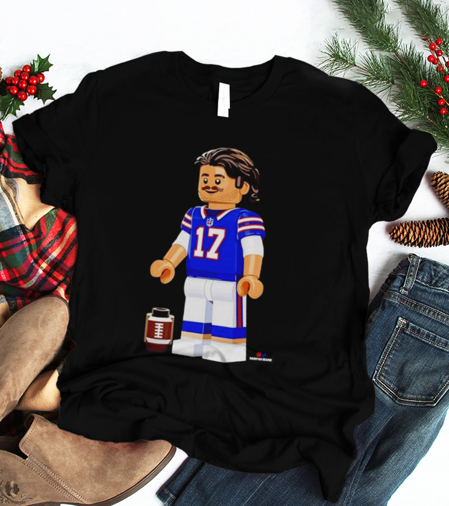 Lego Josh Allen Buffalo Bills 17 Quarterback Minifigure Football Fan Collectible T-Shirt