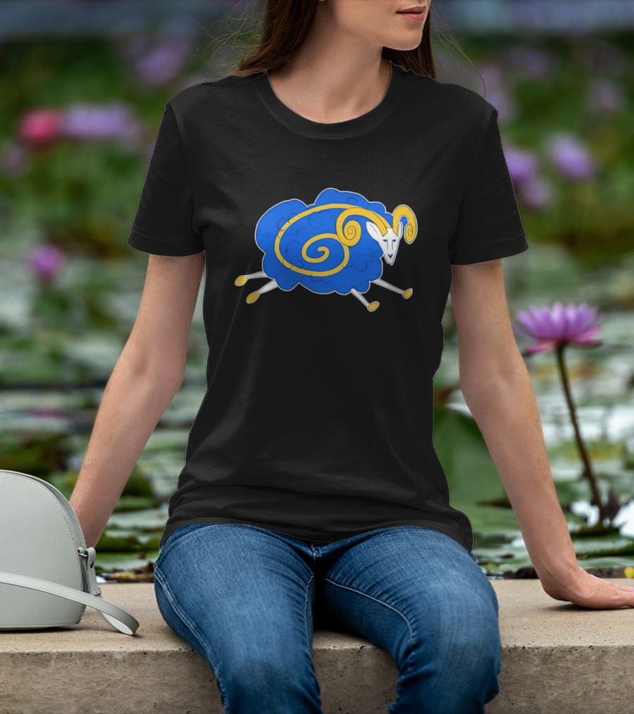 Los Angeles Rams Cursed Spiral Blue Sheep T-Shirt
