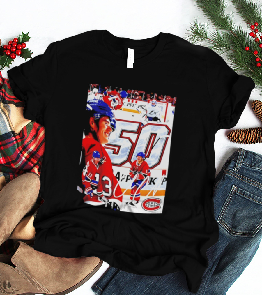 Montreal Canadiens Cole Caufield 50 Goals Celebration 2026 T-Shirt