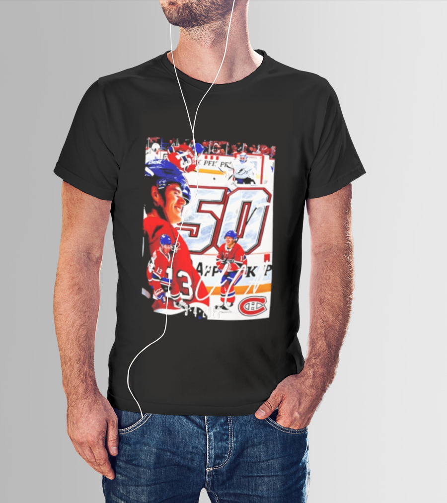 Montreal Canadiens Cole Caufield 50 Goals Celebration 2026 T-Shirt