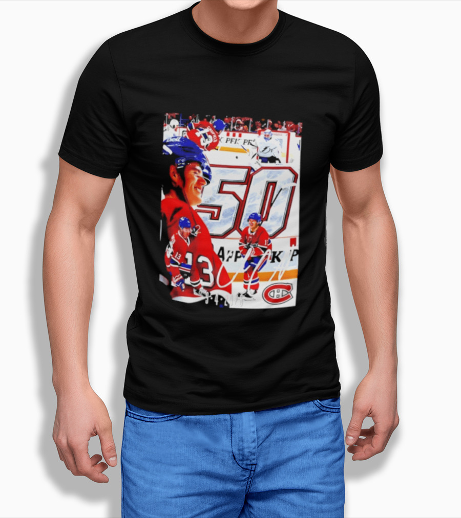 Montreal Canadiens Cole Caufield 50 Goals Celebration 2026 T-Shirt