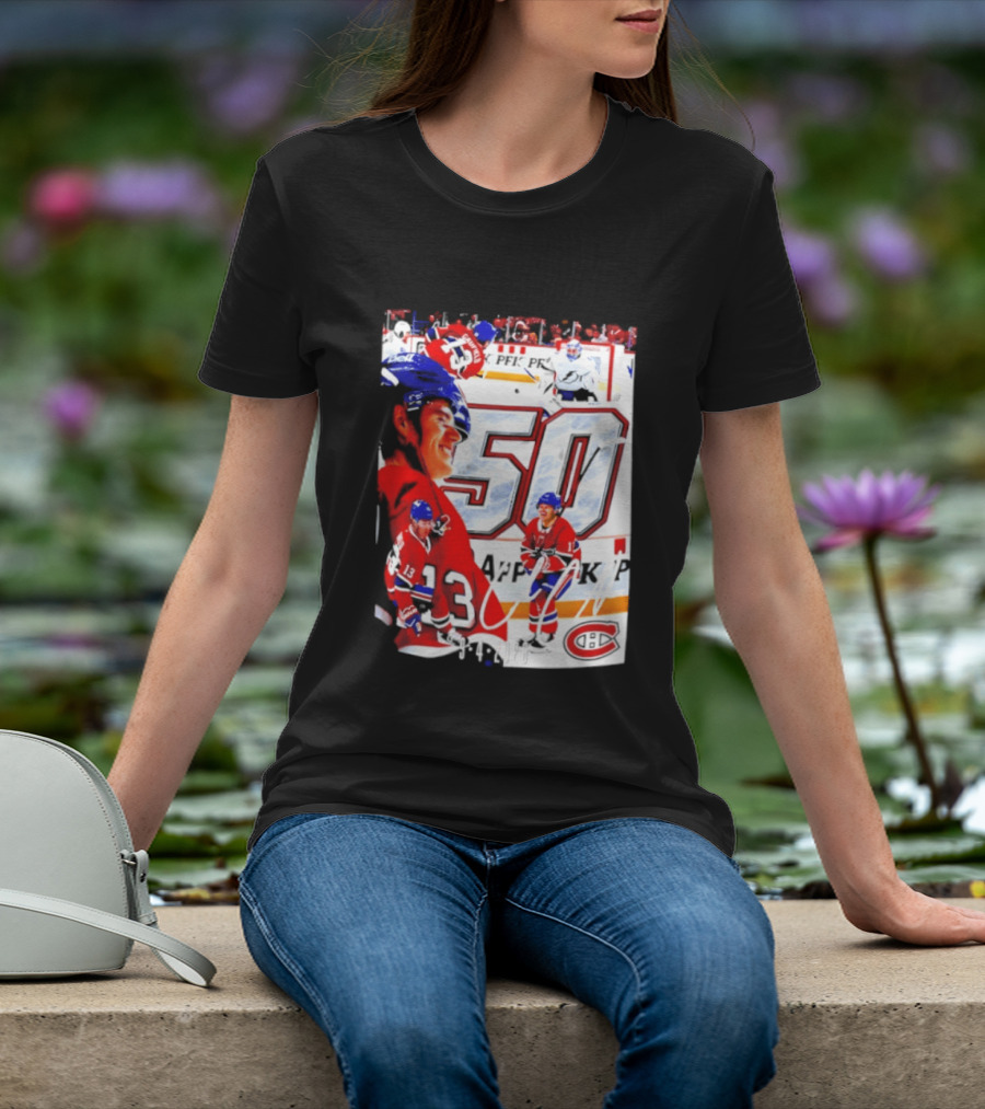 Montreal Canadiens Cole Caufield 50 Goals Celebration 2026 T-Shirt