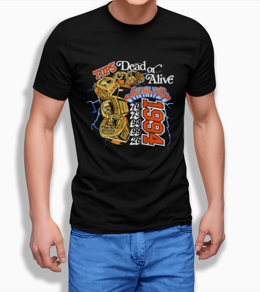 New York Knicks Jadakiss Top 5 Dead Or Alive 1984 Championship Rings T-Shirt