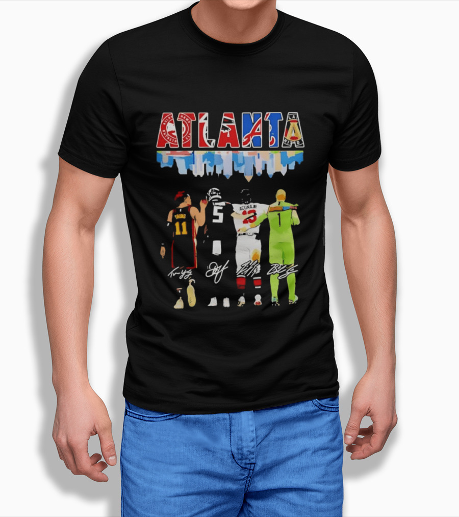 Atlanta Sports Trae Young Ronald Acuña Jr Hawks Falcons Braves United FC NBA MLB MLS T-Shirt