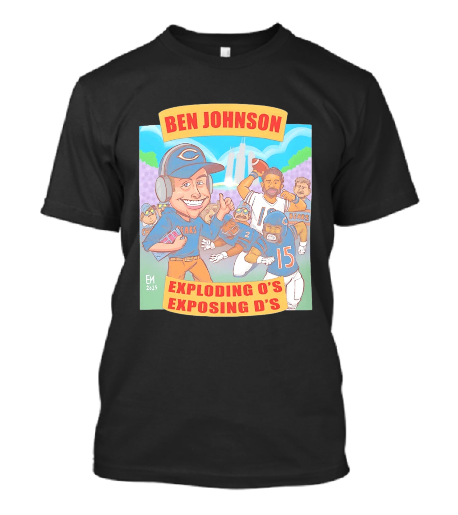 Ben Johnson Bears Exploding O's Exposing D's Football T-Shirt