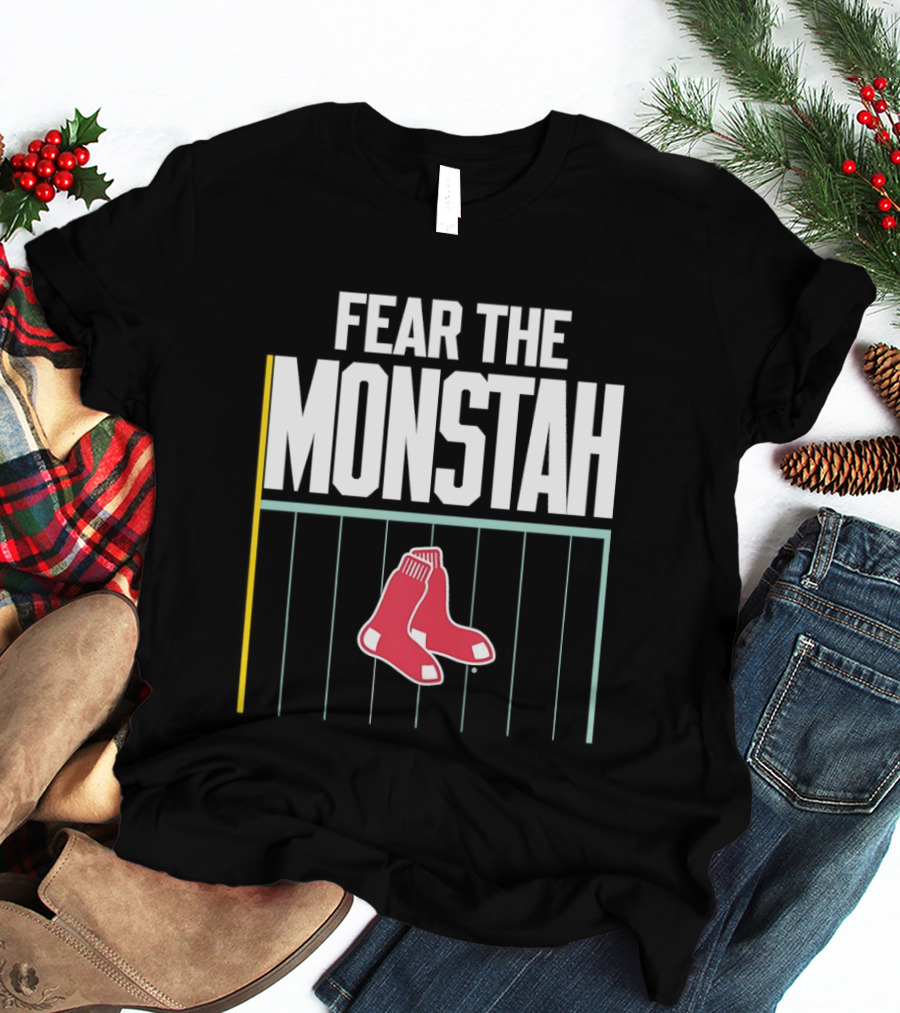 Boston Red Sox Fear The Monstah Major League Baseball Green Monster T-Shirt