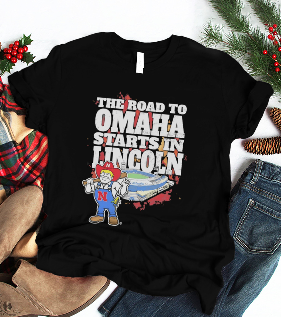 Herbie Husker Cornhuskers Road To Omaha Lincoln Nebraska Stadium T-Shirt