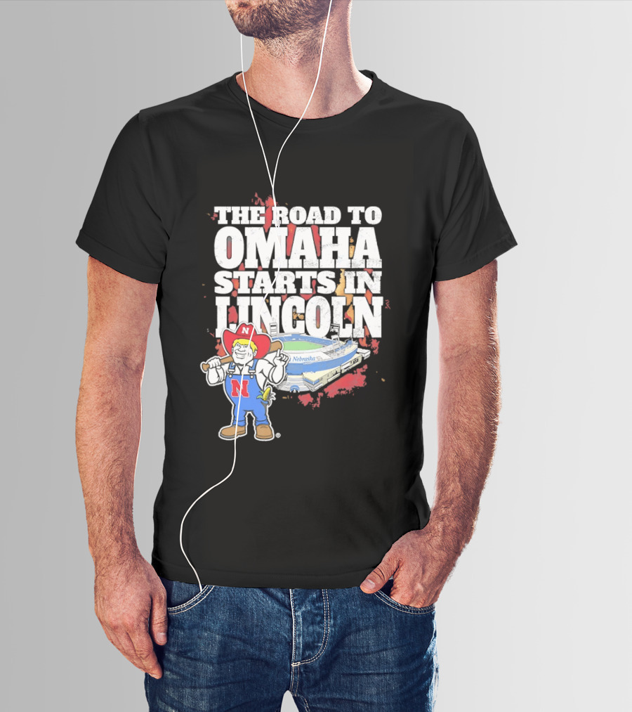 Herbie Husker Cornhuskers Road To Omaha Lincoln Nebraska Stadium T-Shirt