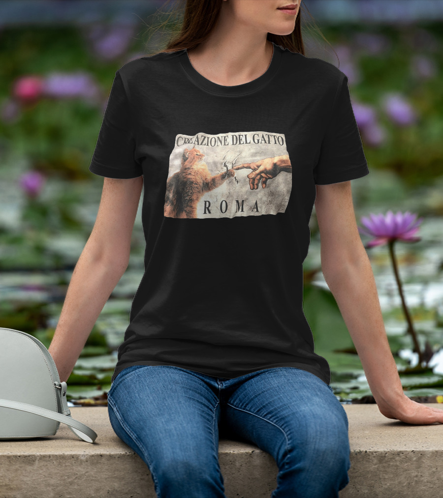 Creazione Del Gatto Cat Artwork Roma T-Shirt