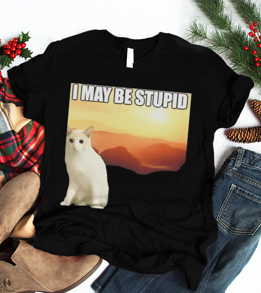 I May Be Stupid Cat With Sunrise T-Shirt