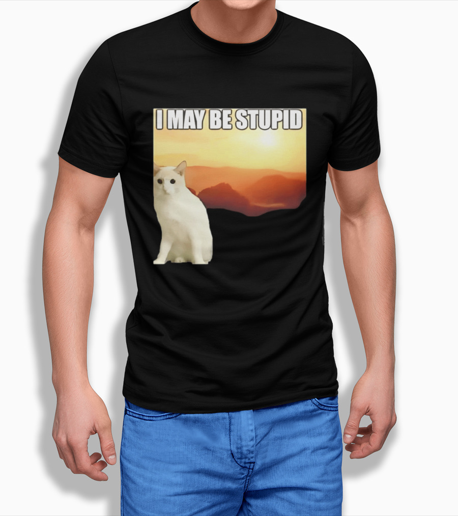 I May Be Stupid Cat With Sunrise T-Shirt