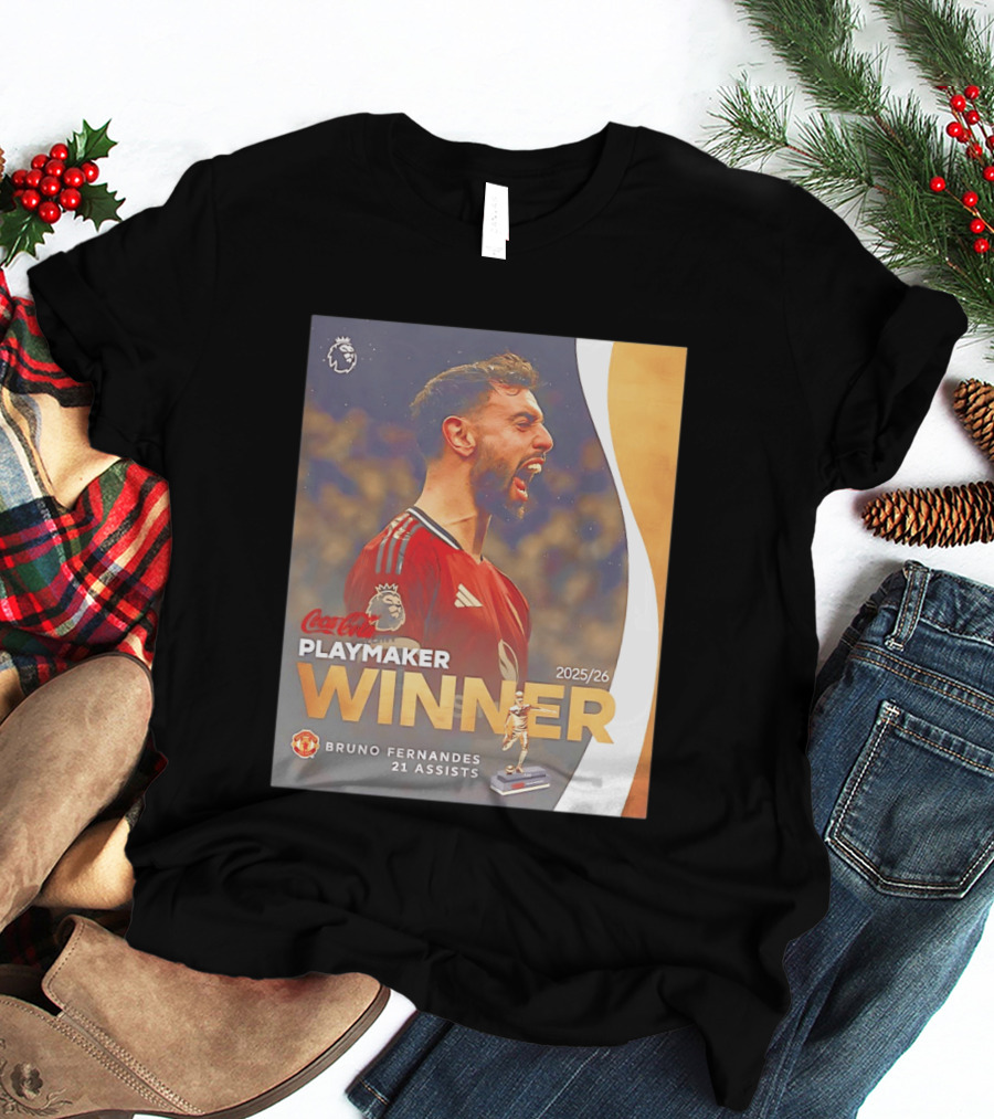 Coca Cola Playmaker Winner Bruno Fernandes Manchester United 2025/26 21 Assists T-Shirt