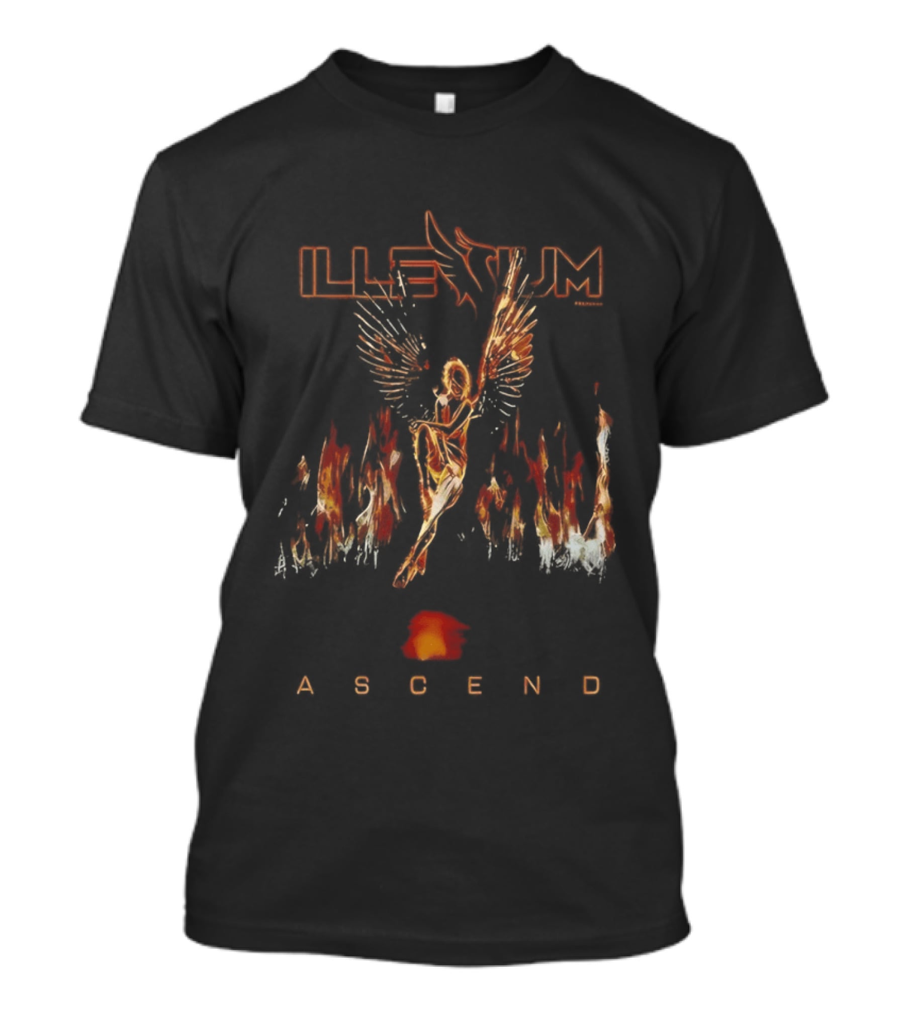 ILLENIUM Ascend Neon Phoenix Angel Wings In Flames T-Shirt