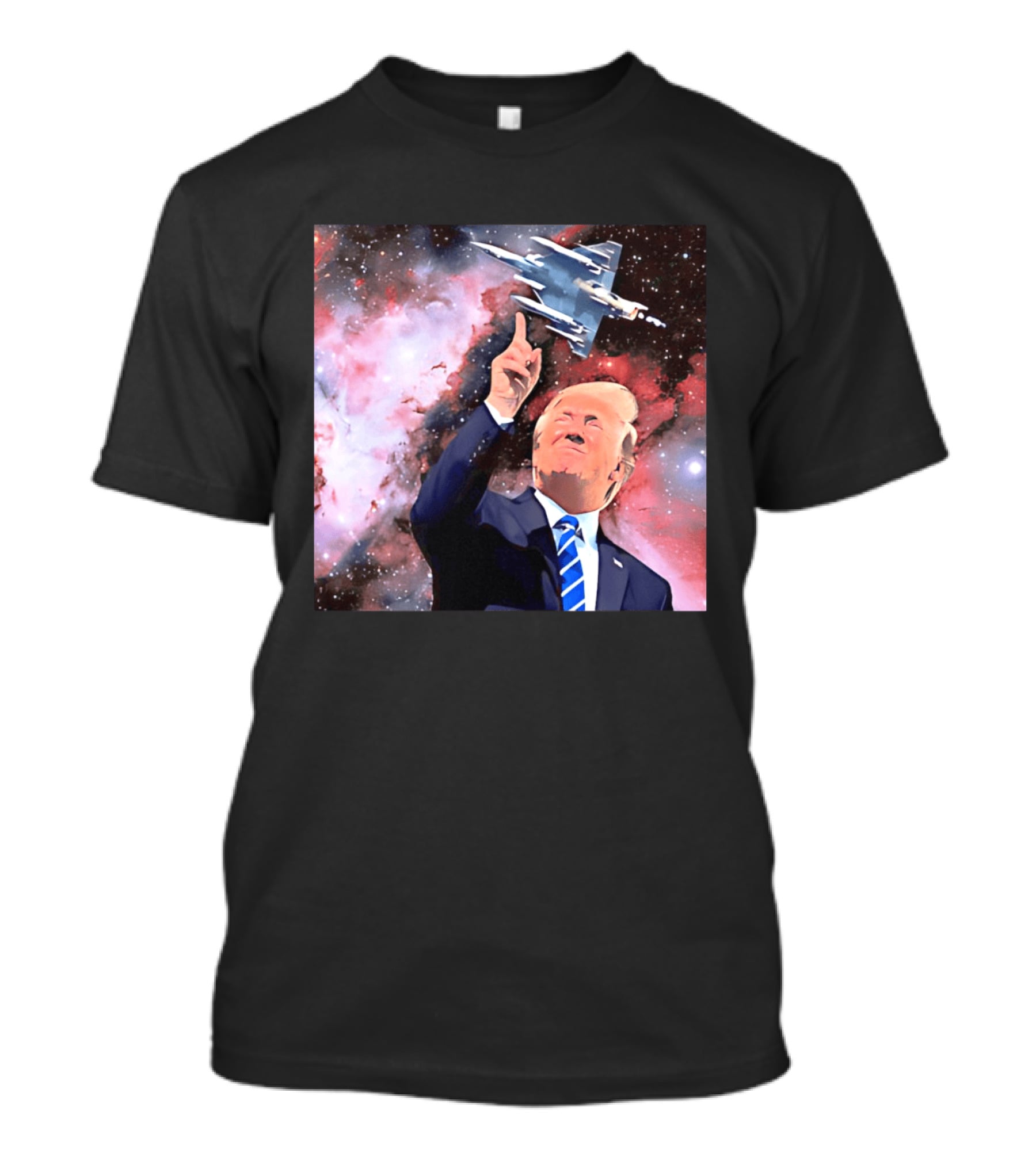Donald Trump Stellar Commander Galaxy Jet Space Scene T-Shirt
