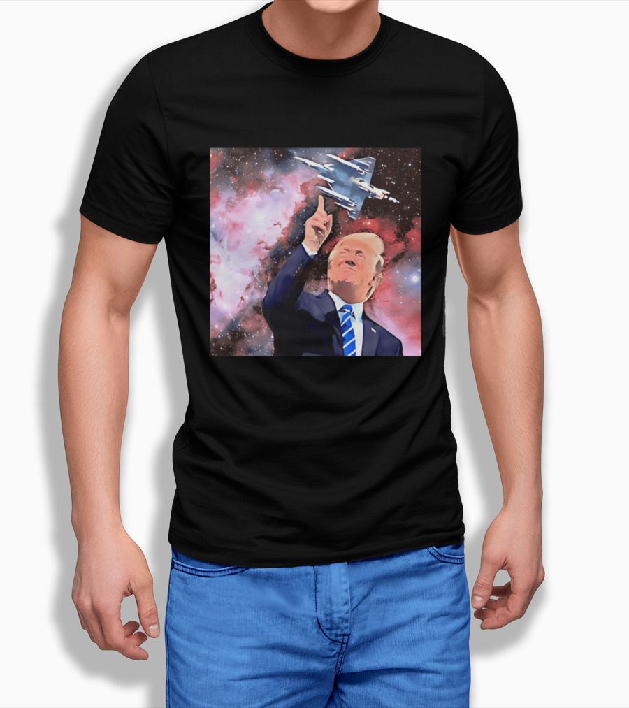 Donald Trump Stellar Commander Galaxy Jet Space Scene T-Shirt