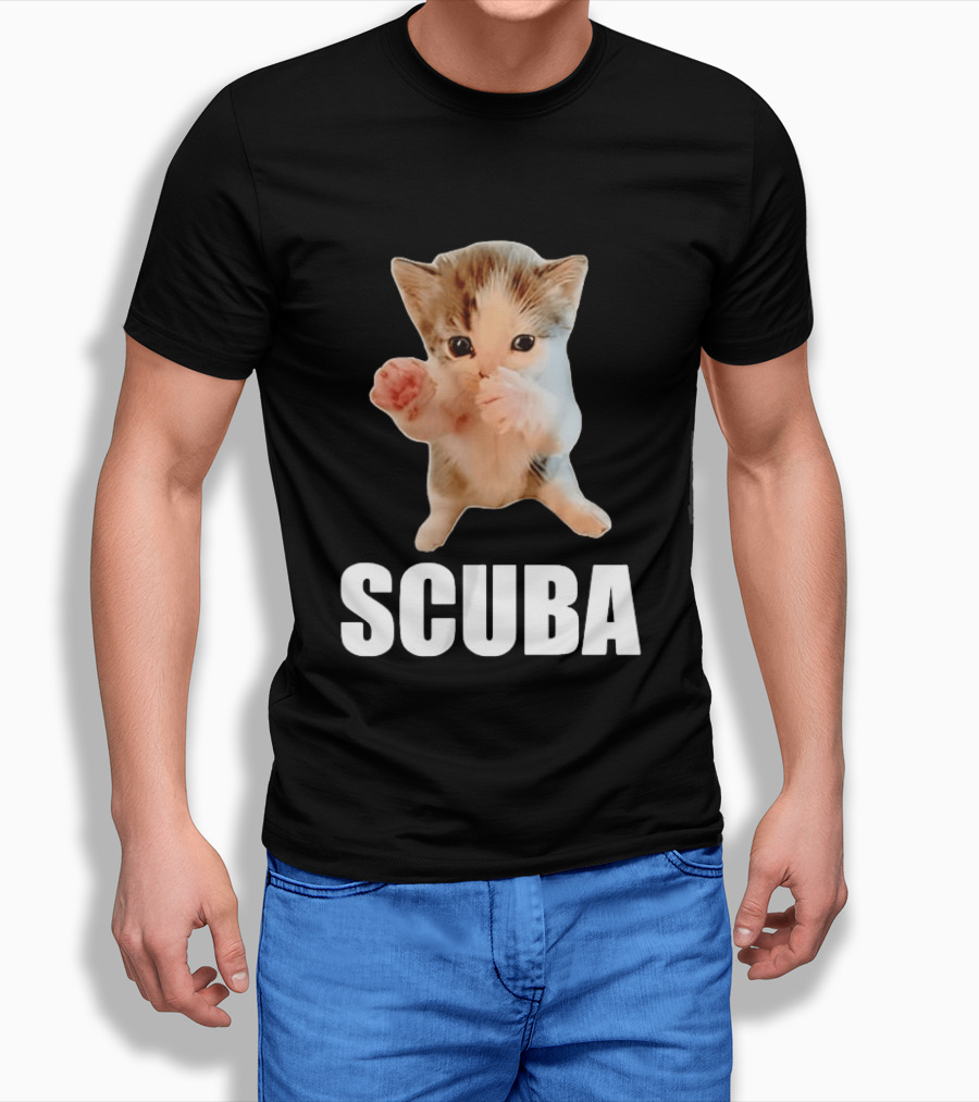 Kitten Cat Feline Pet Animal Martial Arts Scuba Meme Warrior Defender T-Shirt