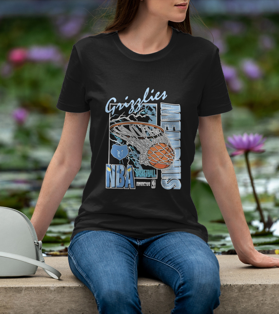 Grizzlies Memphis Basketball NBA Bear Logo And Hoop T-Shirt