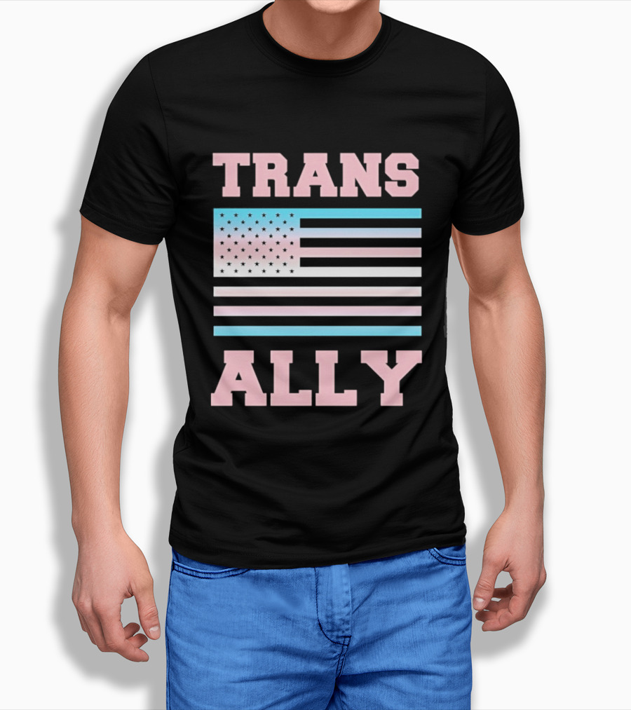 Trans Ally Pride USA Flag T-Shirt