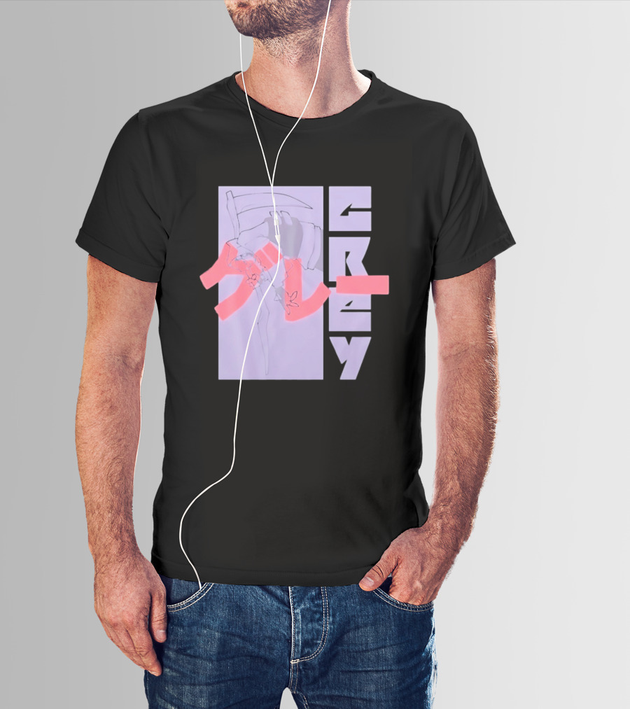 Grim Reaper Grey Japanese Kanji T-Shirt