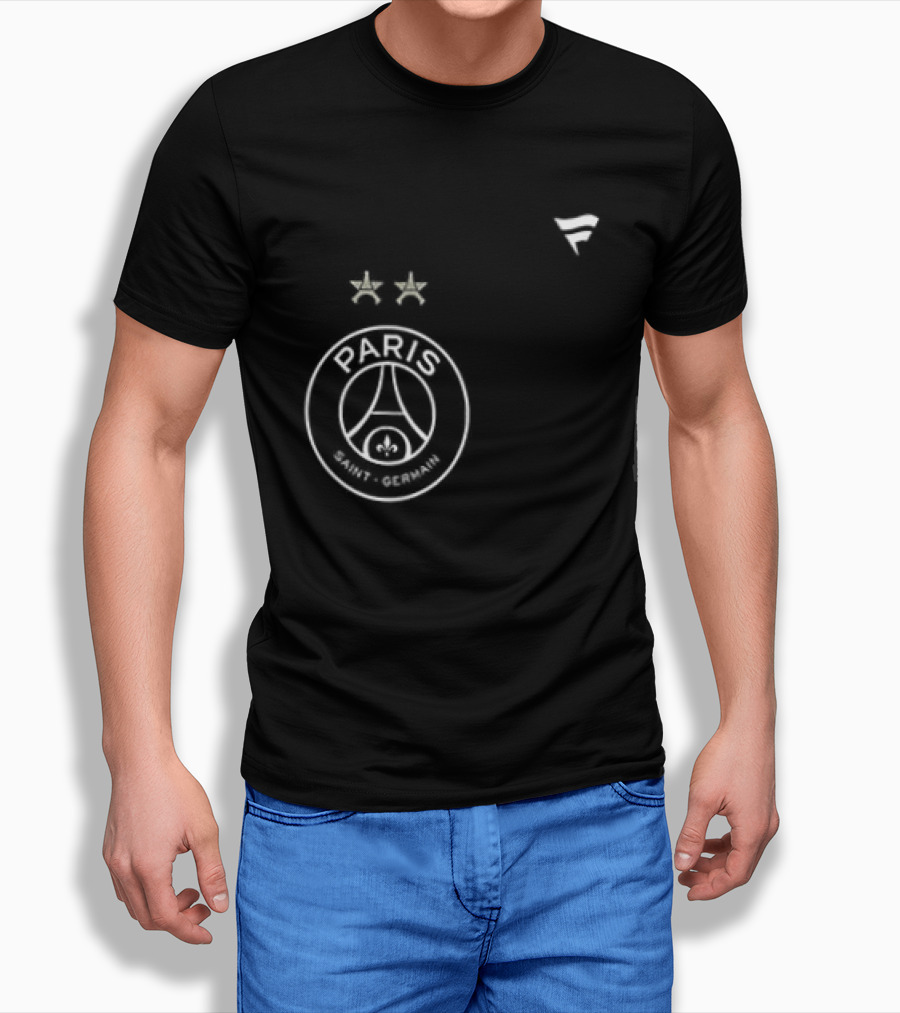 Paris Saint Germain Back To Back Stars Signatures 2 Sided Paris Logo Two Stars T-Shirt