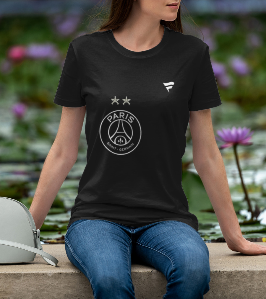 Paris Saint Germain Back To Back Stars Signatures 2 Sided Paris Logo Two Stars T-Shirt