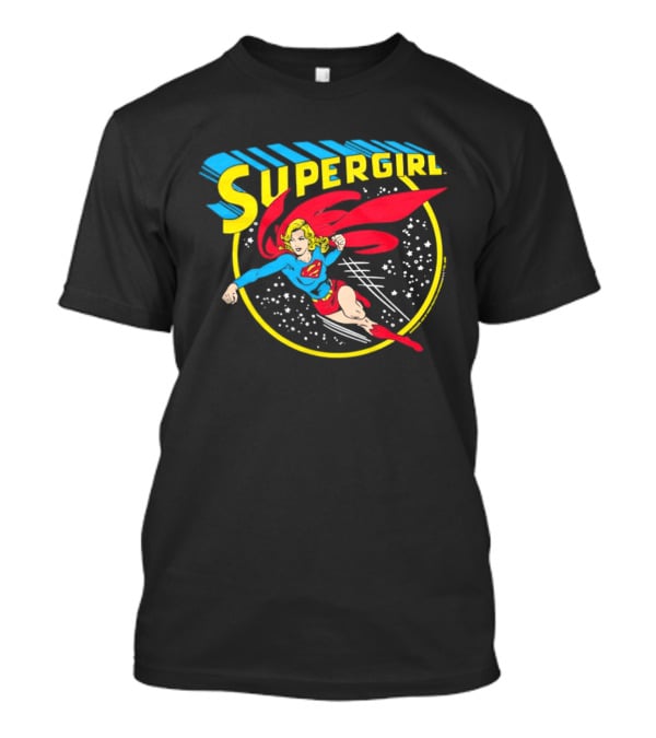 Supergirl DC Comics Flying Hero Iconic Red Cape Blue Suit Yellow T-Shirt