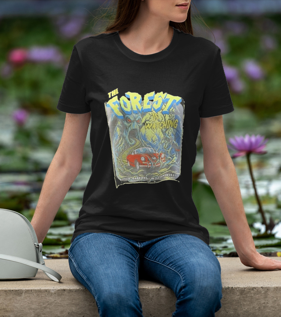 The Forest Is Ing Busch Gardens Williamsburg Red Car And Creepy Trees T-Shirt