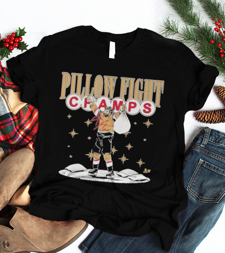 Pillow Fight Champs Vegas Hockey Celebration With Stars And Pillows T-Shirt