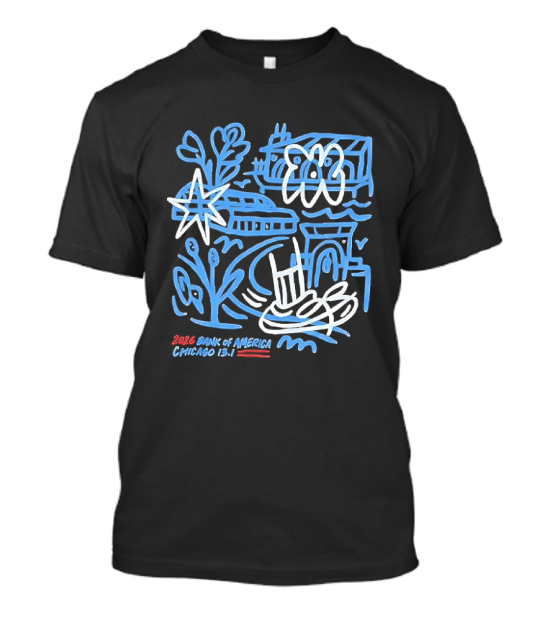 2026 Bank Of America Chicago 13.1 Race Skyline And Landmarks T-Shirt