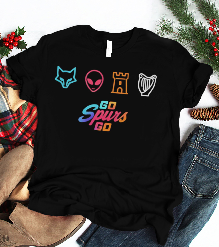 Fox Alien Castle Harp Go Spurs Go T-Shirt