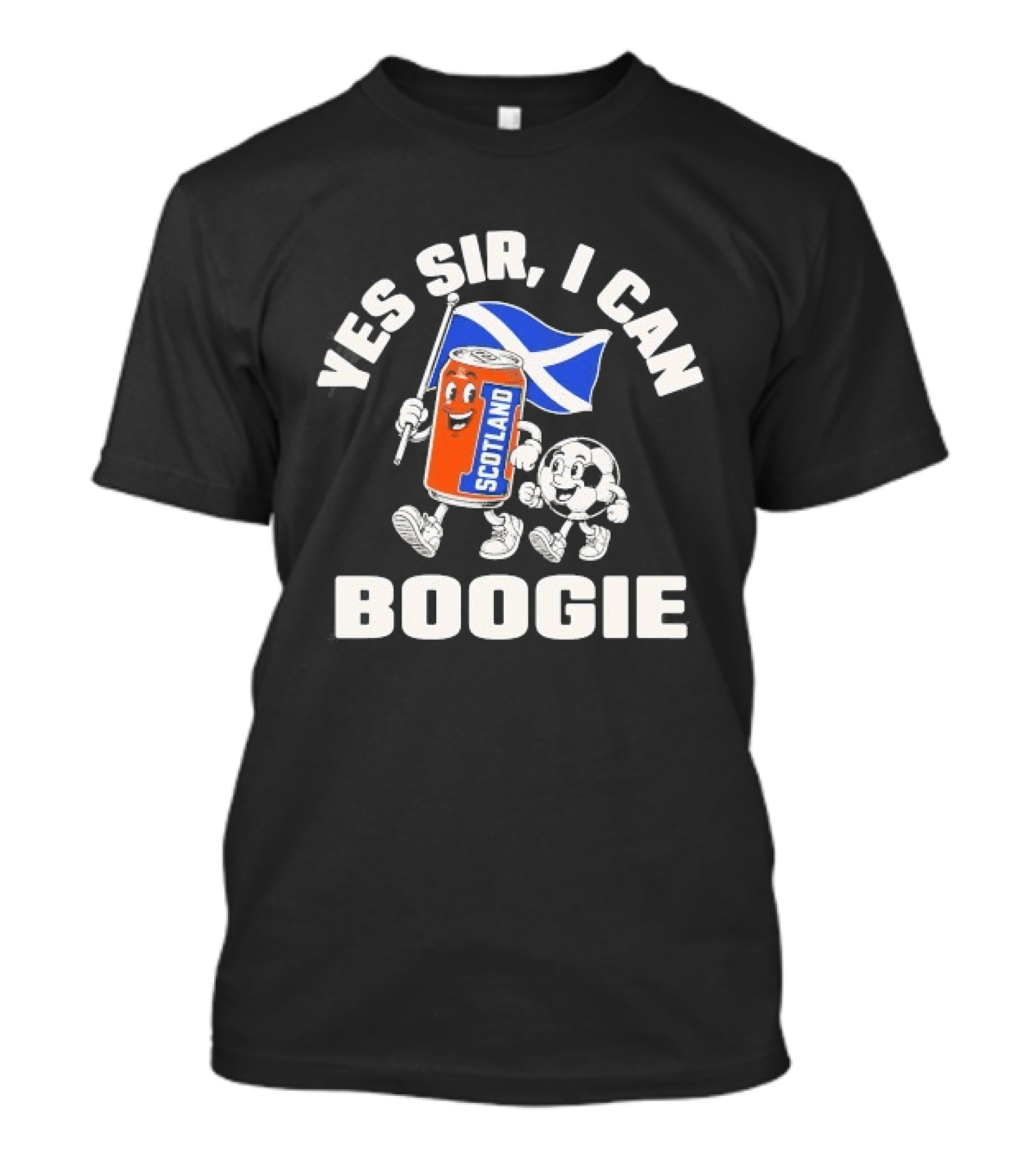 Yes Sir I Can Boogie Scotland Flag Football Soccer Can T-Shirt