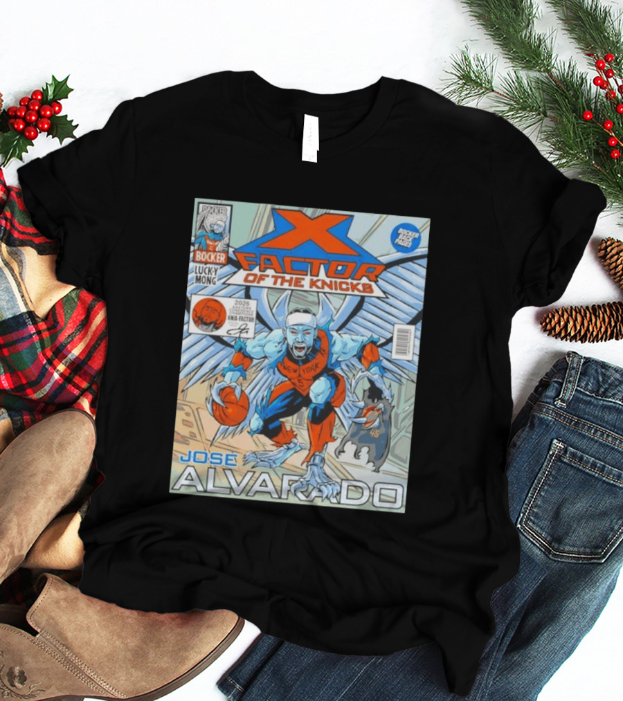 Knicks Jose Alvarado X Factor Comic Style New York Basketball Player T-Shirt