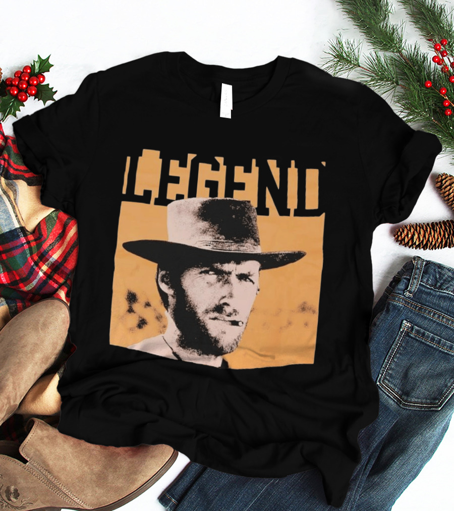 Legend Clint Eastwood Smoking Cigar Classic Western T-Shirt