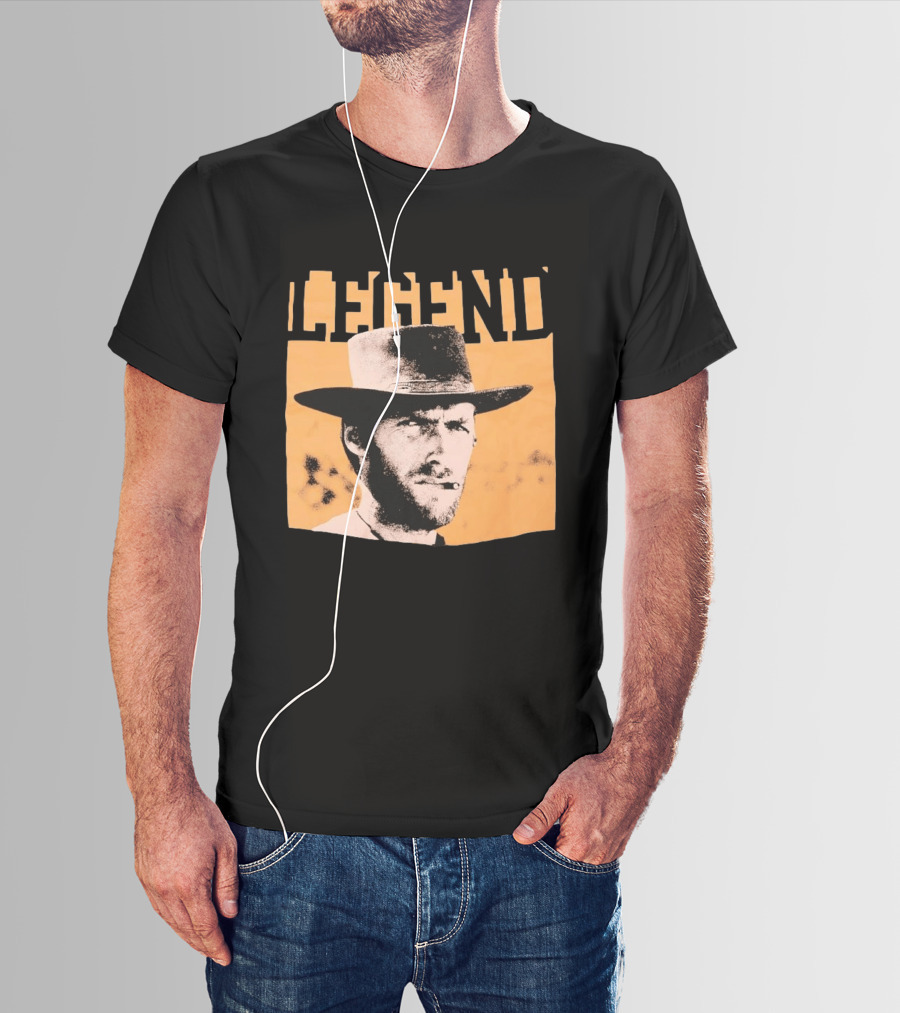 Legend Clint Eastwood Smoking Cigar Classic Western T-Shirt