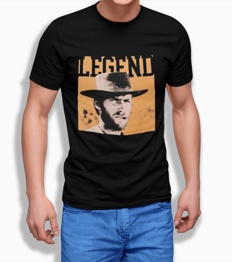 Legend Clint Eastwood Smoking Cigar Classic Western T-Shirt